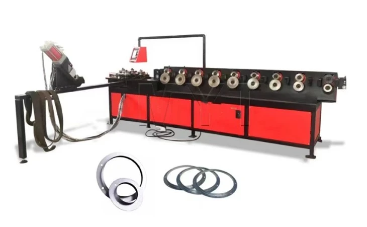 HVAC ڈکٹ راؤنڈ فلانج بنانے والی مشین / گول زاویہ اسٹیل فلانج پروڈکشن لائن
